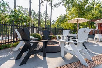 Outdoor Firepit With Adirondack Chairs